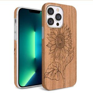 iPhone 12 Pro Max Sunflower Wood Look Case Matte IMD TPU - NEW
